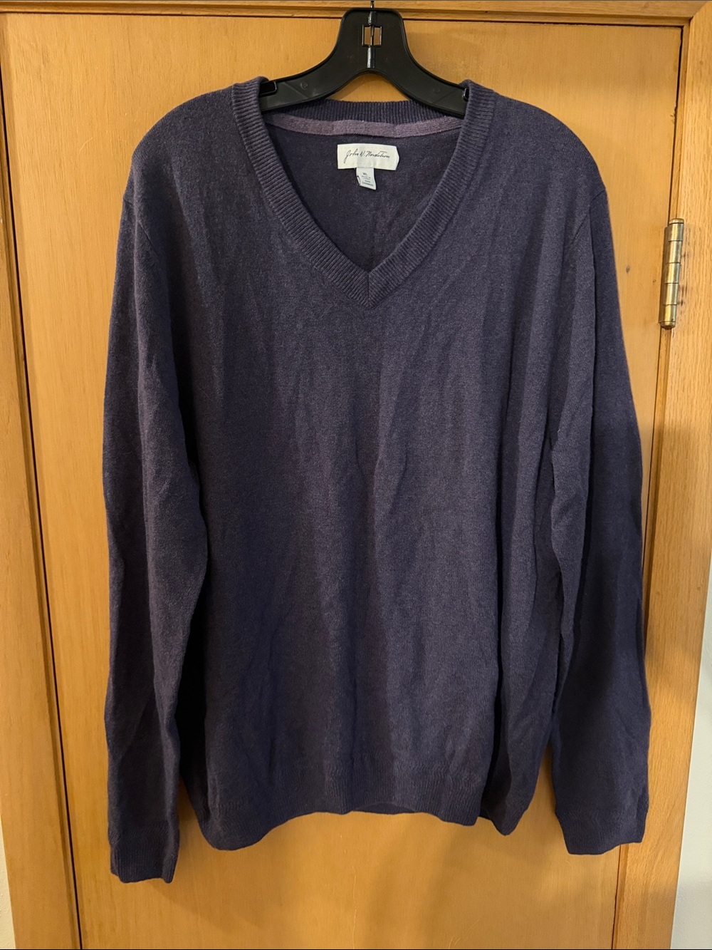 John W Nordstrom Men’s Cashmere V Neck Sweater Luxury Purple Size XL